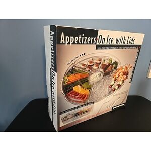 Prodyne Appetizers On Ice With Lid Revolving Server Vented Food Tray